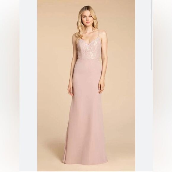 Hayley Paige Occasions 5957 Lace Chiffon Dress NWT - Picture 1 of 6